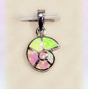 Pink Fire Opal Sterling Baby Pendant